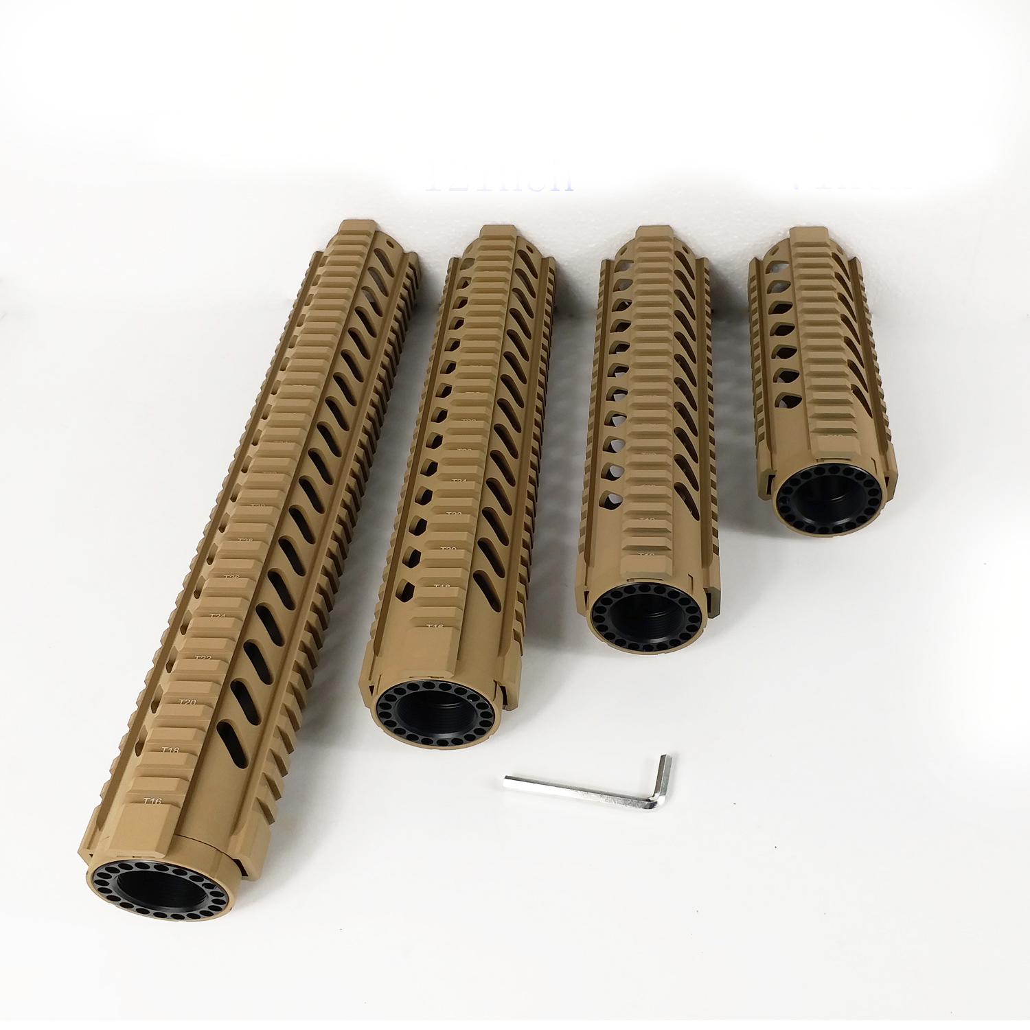 7,10,12,15 inch Lightweight design Free Float Quad Rail Handguard with Front end Cap Hunting Scope Accessories Tan Color
7,10,12,15 inch Lightweight design Free Float Quad Rail Handguard with Front end Cap Hunting Scope Accessories Tan Color