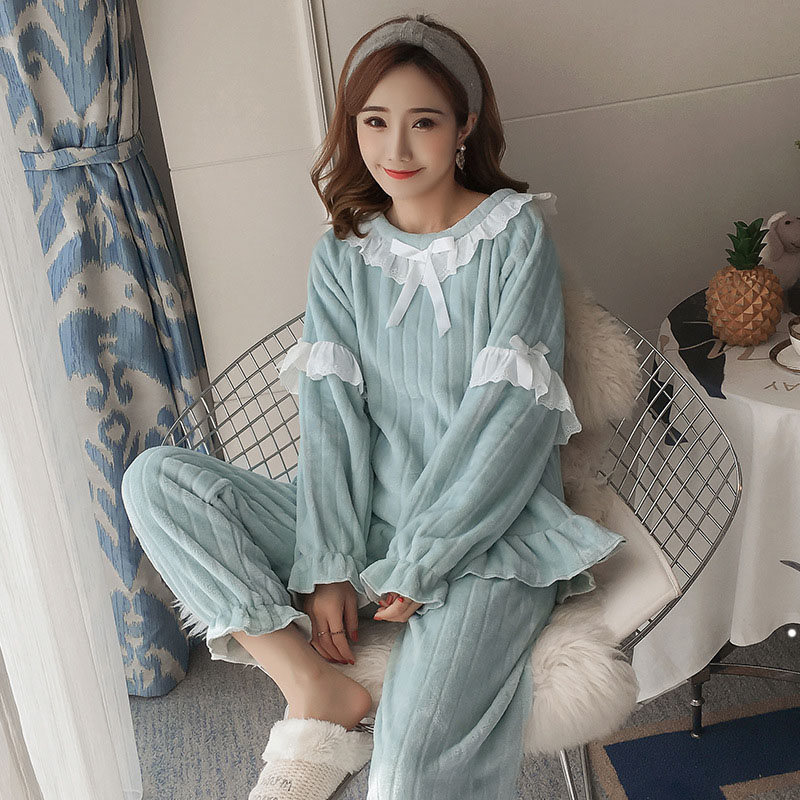 JINUO 2018 Korean Sweet Cute Princess Wind Women Winter Flannel Pajama Sets Ladies Thicken Long Sleeve Flannel Home Wear
JINUO 2018 Korean Sweet Cute Princess Wind Women Winter Flannel Pajama Sets Ladies Thicken Long Sleeve Flannel Home Wear