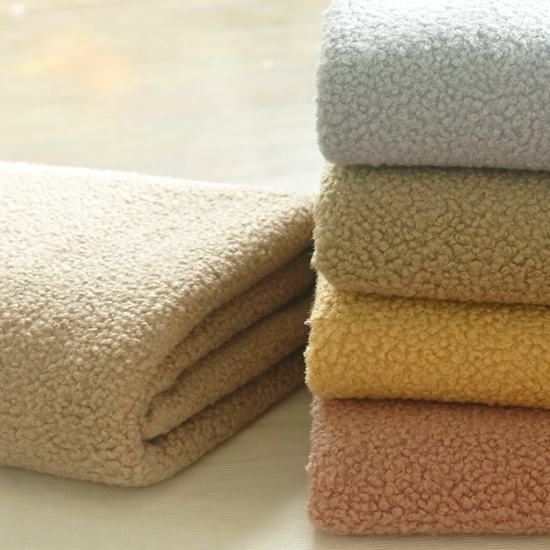 Polyester Jersey Polar Fleece fabric Synthetic Lamb Wool for coat Jacket Blanket Woolen material By the Half Metre