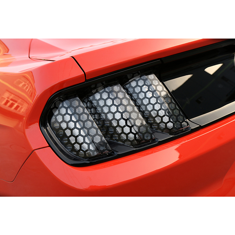 Wild Horse Tail Light Stickers Honeycomb 1Pcs Black Decoration Fit Ford Mustang 2015-2016 Car Exterior Accessories