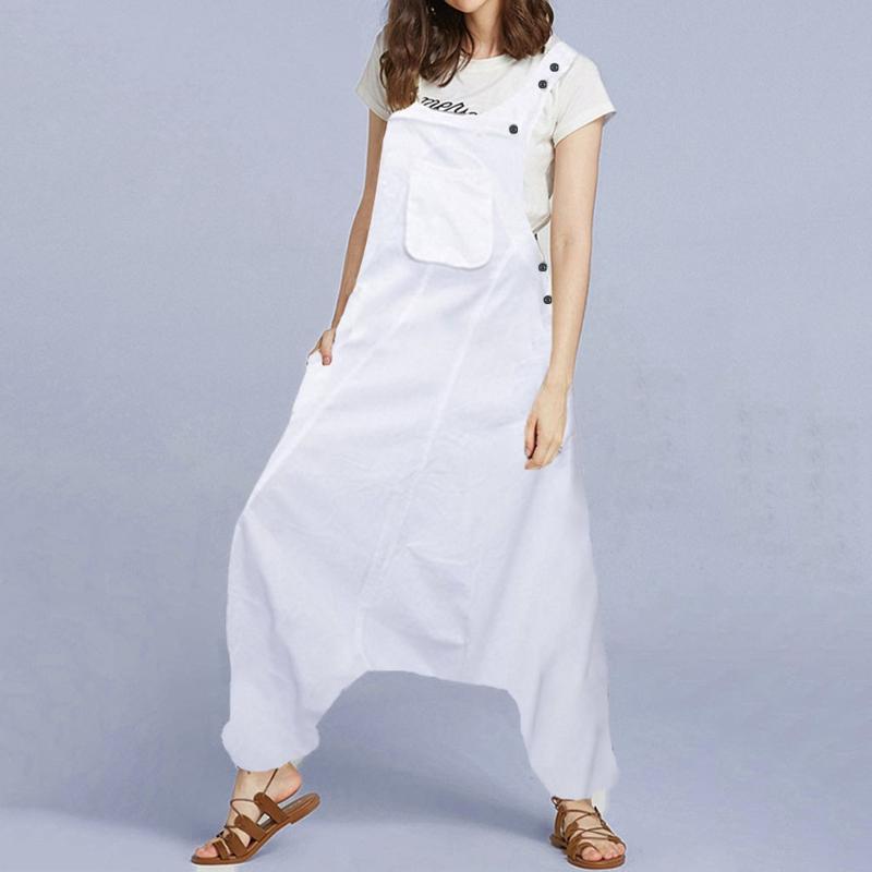 Women Jumpsuits Rompers Summer Pocket Button Plus Size Women U Neck Sleeveless Backless Side Pockets Baggy Long Jumpsuits, Black
Women Jumpsuits Rompers Summer Pocket Button Plus Size Women U Neck Sleeveless Backless Side Pockets Baggy Long Jumpsuits, Black