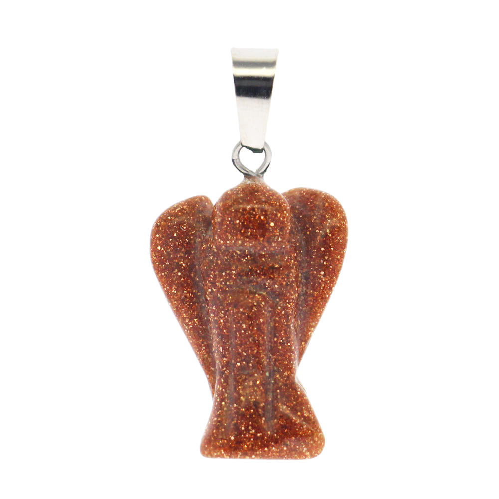 Natural stone carving angel pendant agate stone angel pendant DIY semi-precious stone pendant set