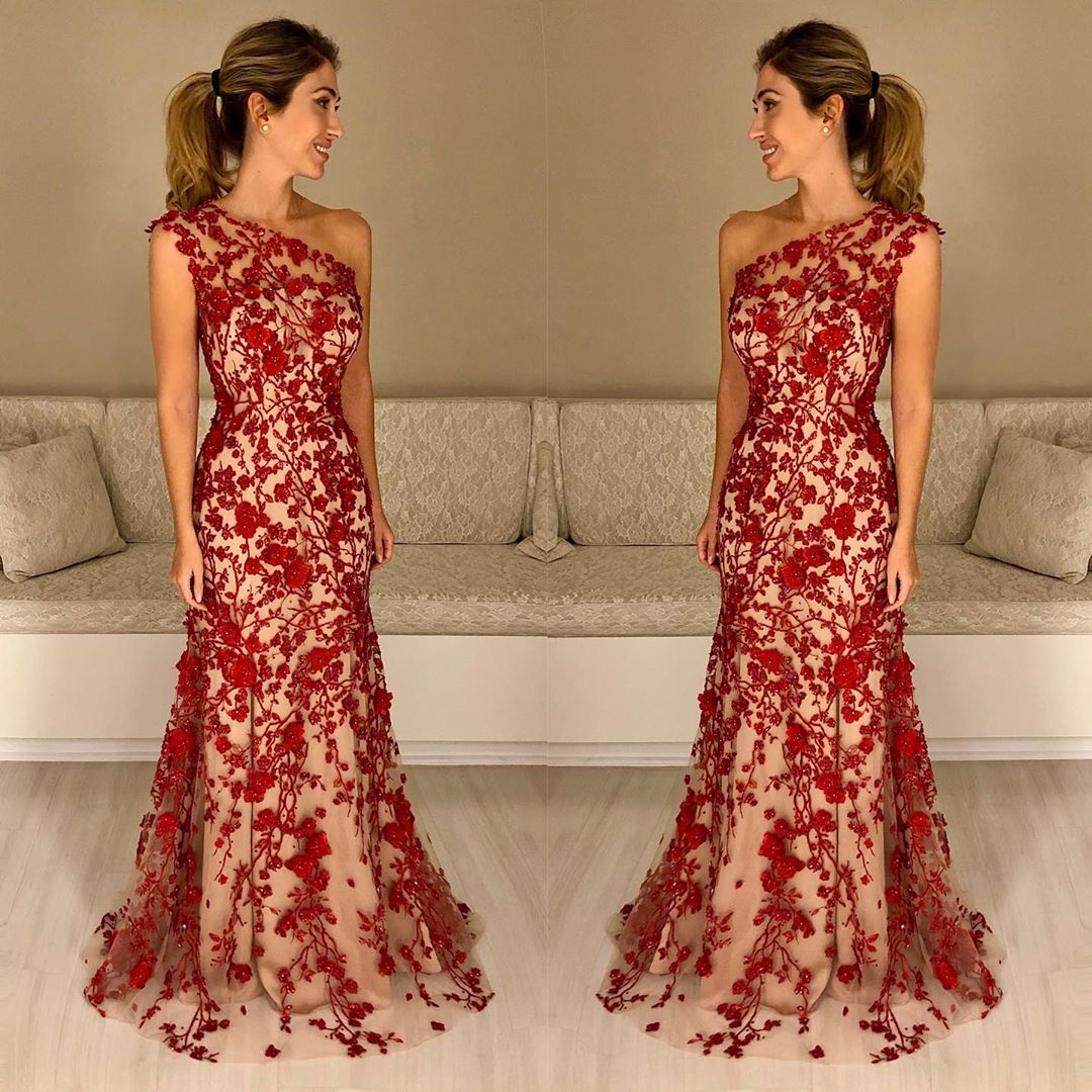 3D Wers Charming Appliqued Mermaid Prom Dresses One Shoulder Beaded Formal Dress Plus Size Or Length Evening Gowns 6660306