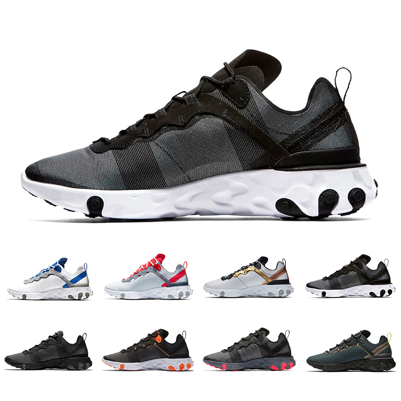 Cheap Volt Black White React Element 55 Undercover X Upcoming Taped Seams Running Athletic Shoes Solar Red Designer Sports Men Women Sneaker