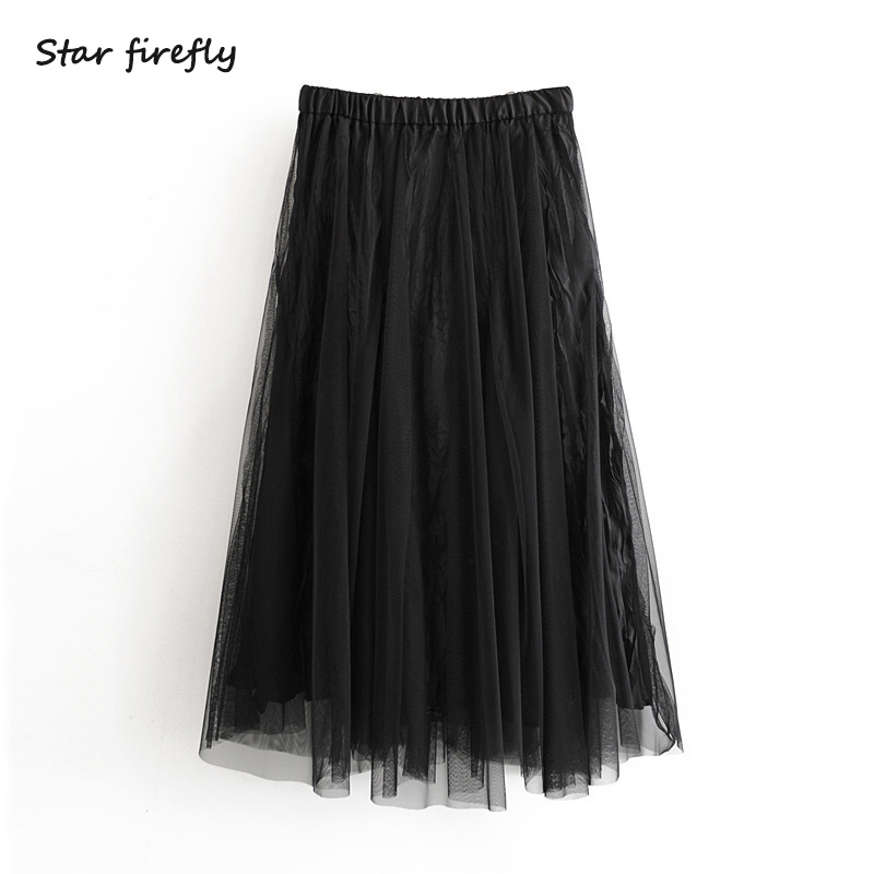 Star firefly fashionable skirt female 2020 spring new casual slim high waist tulle double mesh skirt women, Black skirt
Star firefly fashionable skirt female 2020 spring new casual slim high waist tulle double mesh skirt women, Black skirt