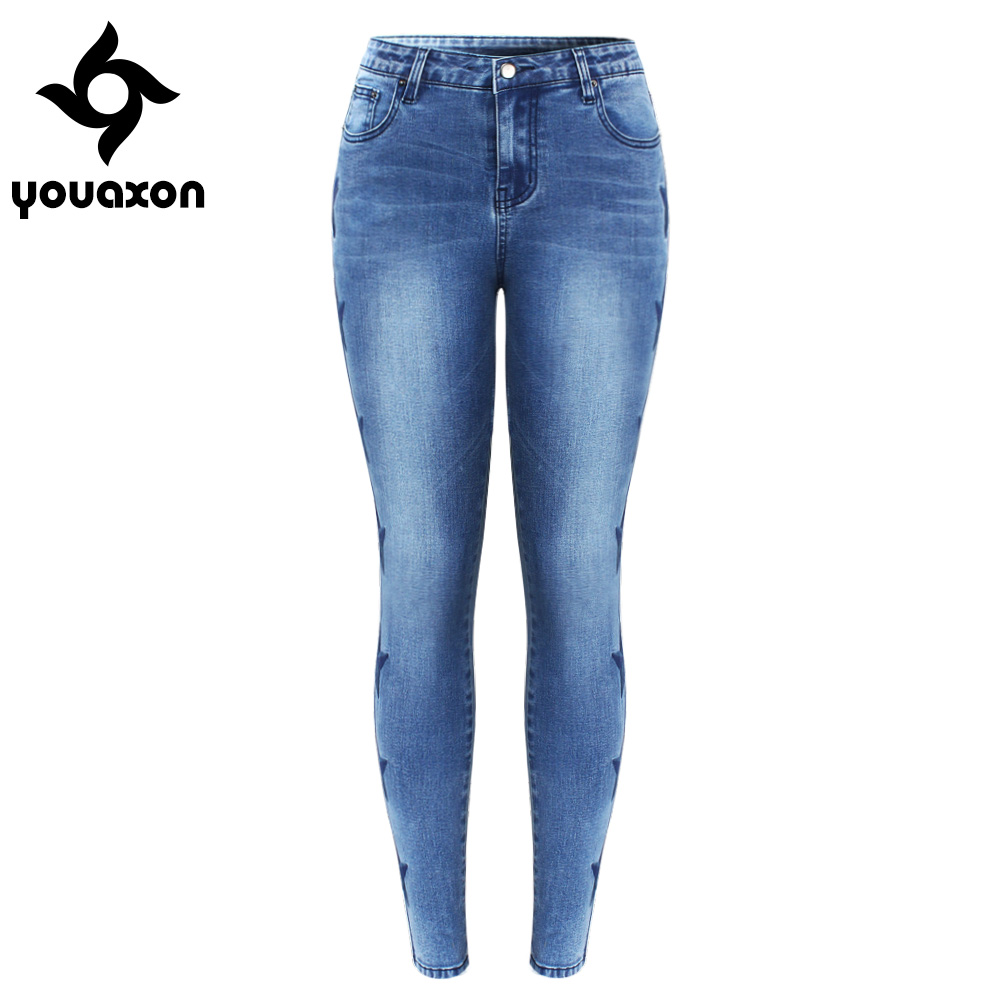 2142 Youaxon New Arrived Stars Embroidered Jeans For Women Stretchy Five Pockets Embroidery Denim Skinny Pants Trousers, Blue
2142 Youaxon New Arrived Stars Embroidered Jeans For Women Stretchy Five Pockets Embroidery Denim Skinny Pants Trousers, Blue