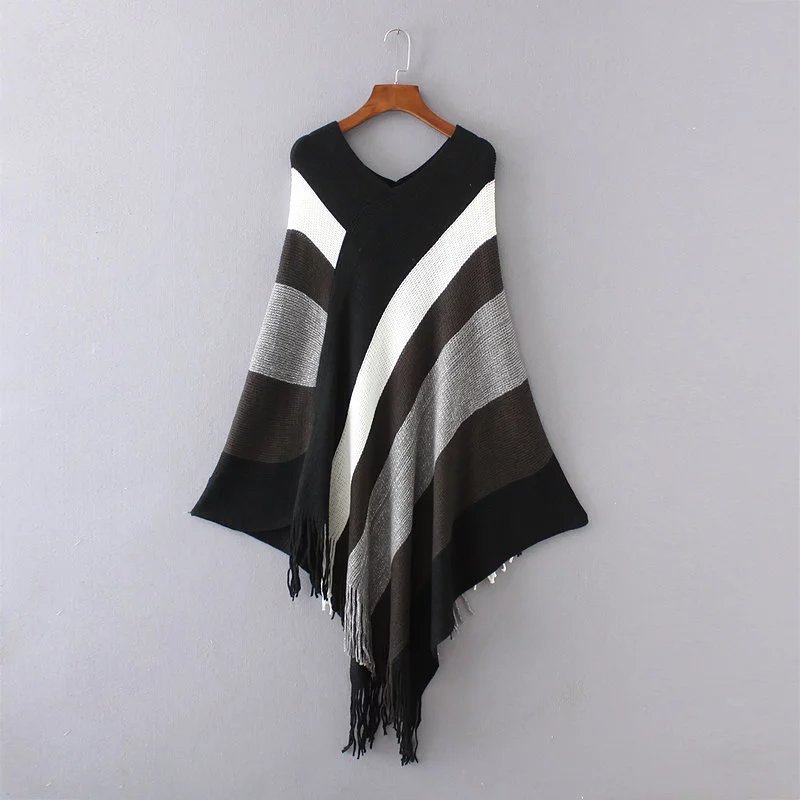 Splicing Womens Capes And Ponchoes Autumn Winter Women Fashion Candy Colors Tassel Pullovers Ladie Knitted Sweater
Splicing Womens Capes And Ponchoes Autumn Winter Women Fashion Candy Colors Tassel Pullovers Ladie Knitted Sweater