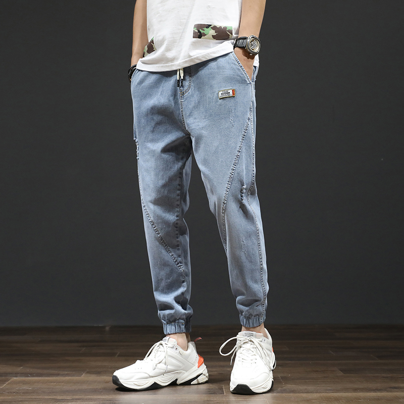 Spring / summer 2020 new legged pants Korean Trend loose and versatile elastic legged Harlem jeans men's fashion brand, Blue
Spring / summer 2020 new legged pants Korean Trend loose and versatile elastic legged Harlem jeans men's fashion brand, Blue