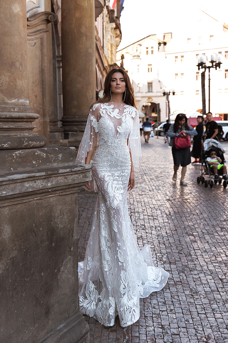 Julie Vino Mermaid Dresses With Wrap Spaghetti Lace Appliques Beach Wedding Dress Sweep Train Plus Size Boho Vestidos De Novia