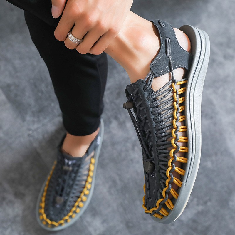 Hot Sale- man sandals beach weave sandal man casual breathing shoes braid shoes for man zy221