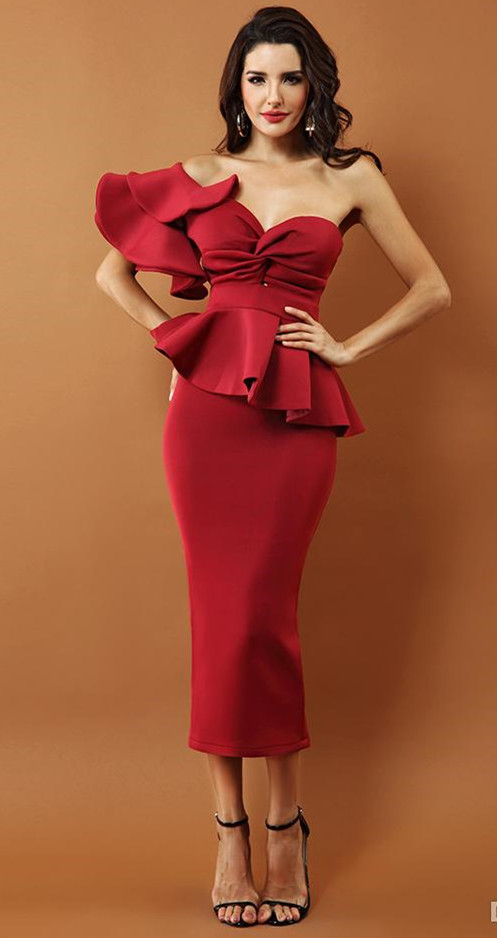 Unique Burgundy Cocktail Dresses 2019 Prom Dreses One Shoulder Tea Length Sheath Peplum Formal Evening Gowns for Guest Dress robes, White
Unique Burgundy Cocktail Dresses 2019 Prom Dreses One Shoulder Tea Length Sheath Peplum Formal Evening Gowns for Guest Dress robes, White