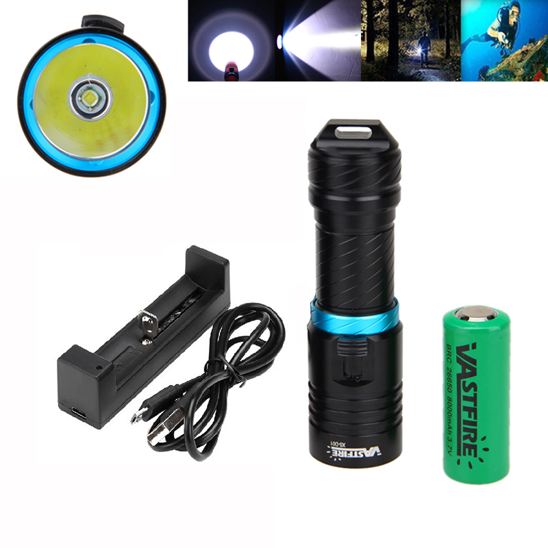Waterproof T6 LED Scuba LED Light Cycling 28650/18650 Torch Waterproof 100M with 26650 Battery and Charger
Waterproof T6 LED Scuba LED Light Cycling 28650/18650 Torch Waterproof 100M with 26650 Battery and Charger