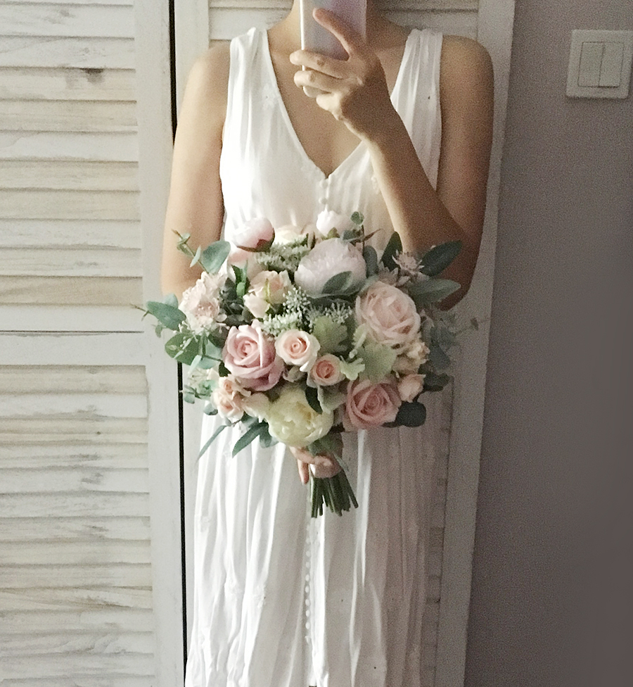 New Blush Pink Bridal Holding Brooch Bouquet 2020 Rose Cheap Silk Wedding Decoration Artificial Bridesmaid Bridesmaid Bouquet Mariage