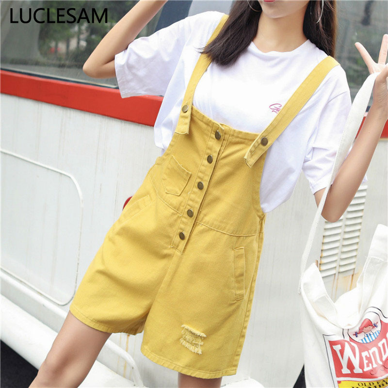 3 Color Korean Style Ripped Women Jumpsuits Fashion Solid Color Denim Rompers For Women Casual High Waist Overalls Black White, Yellow
3 Color Korean Style Ripped Women Jumpsuits Fashion Solid Color Denim Rompers For Women Casual High Waist Overalls Black White, Yellow
