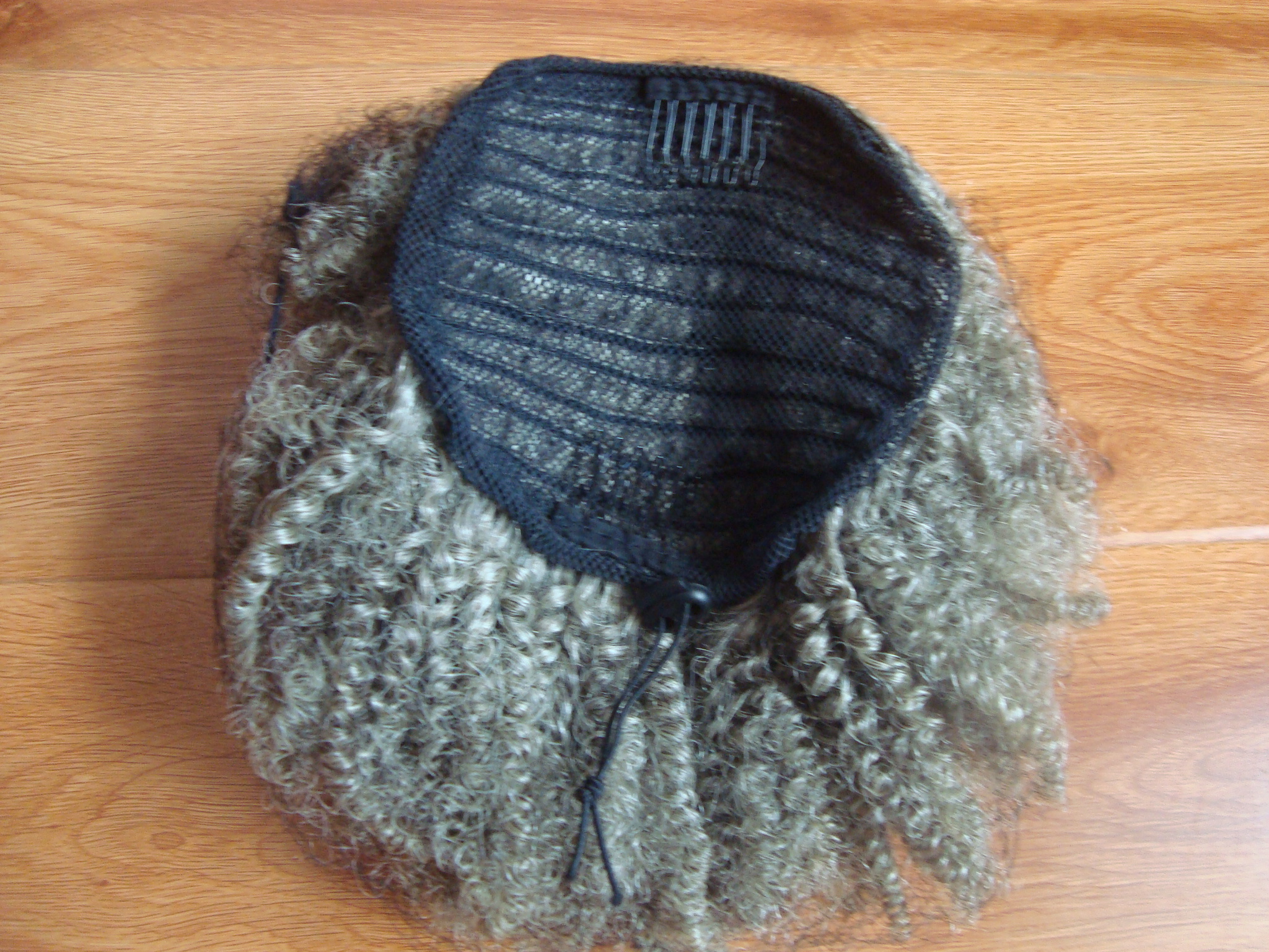Short high grey kinky women ponytail human hair extension salt and pepper naturally brazilian ponytail drawstring hair topper 120g