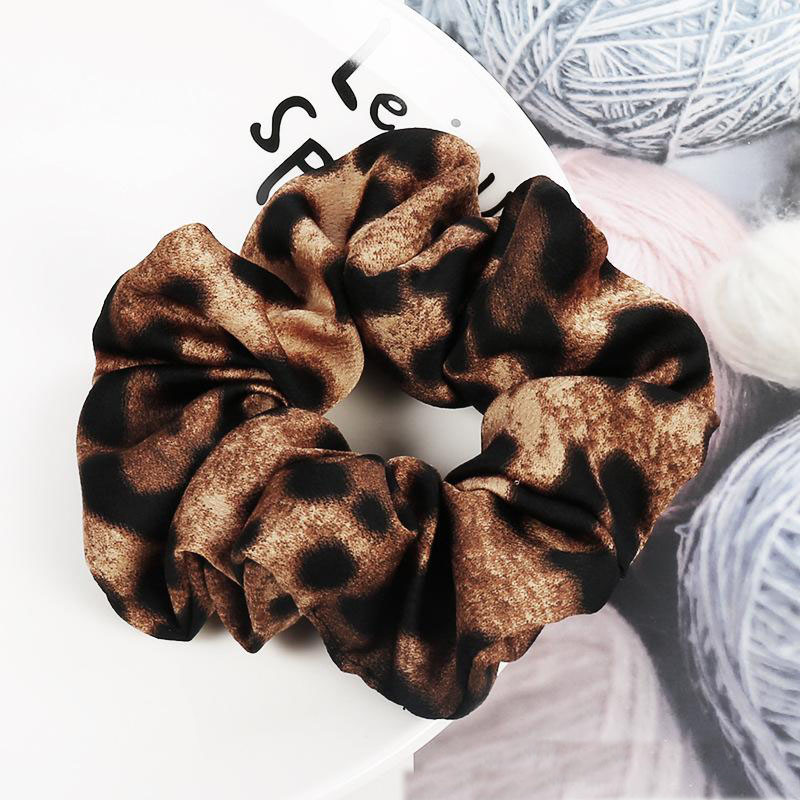 2019 Women Girls Chiffon Hairbands Floral Printed Ponytail Holders Leopard Hair Scrunchie Elastic Hair Bands Snake Printing Women Accesorios