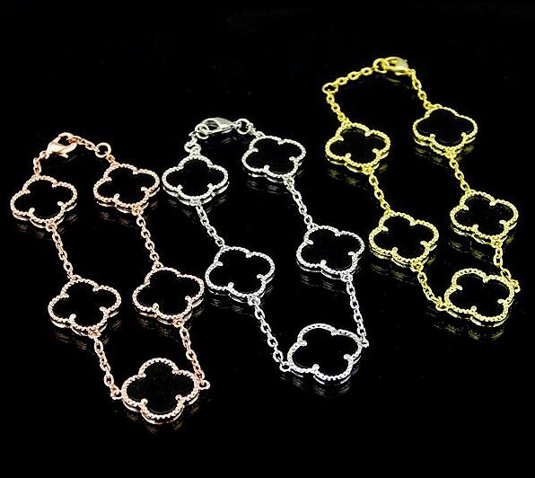 5 Flower Bracelets Clover Black and White Red Green Powder Shell Plated 18K Gold Bracelet Hot Sale Wild Bracelet
5 Flower Bracelets Clover Black and White Red Green Powder Shell Plated 18K Gold Bracelet Hot Sale Wild Bracelet
