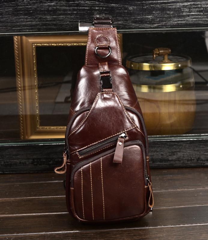 New Men's Genuine Leather Chest Bag Fashion Outdoor Sport Shoulder Crossbody Bag Oil Wax Leather Men's Cow Chest, Brown
New Men's Genuine Leather Chest Bag Fashion Outdoor Sport Shoulder Crossbody Bag Oil Wax Leather Men's Cow Chest, Brown