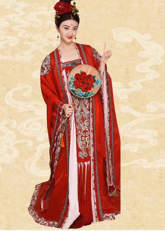 Chinese Style Hanfu lover Red Wedding Dress Ancient China Hanfu Clothing Tang Dynasty glorious film TV same genre Couple Costume