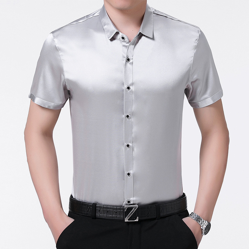 100% Silk Short Sleeve Summer Red Black Shirt Korean Men Clothes Formal Man Shirts High Quality Camisa CH-777 KJ1952
100% Silk Short Sleeve Summer Red Black Shirt Korean Men Clothes Formal Man Shirts High Quality Camisa CH-777 KJ1952