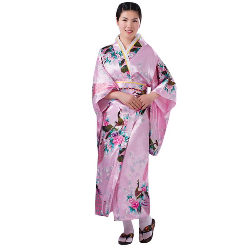Kimono Long Loose Japanese Printing Woman Yukata Dress Pajamas Oriental Kimono Pajamas Robe Ladies Dress
