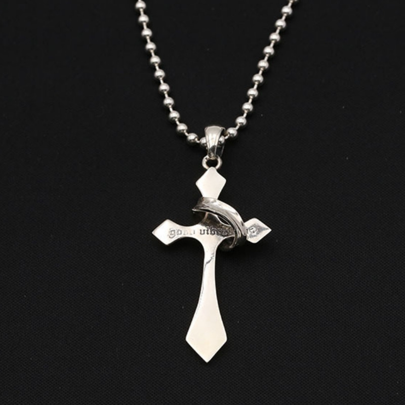 New 925 sterling silver handmade punk style jewelry American antique silver designer cross necklace pendants without chain for men women