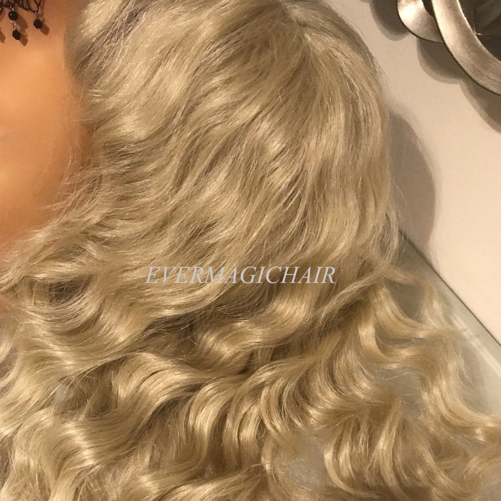 Blonde Full Lace Human Hair Wigs Body Wave Brazilian Virgin Human Hair 150 Density Lace Front wig With Baby Hair Glueless