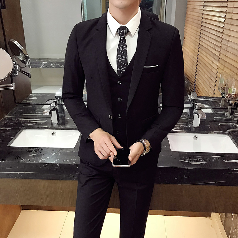 ( Jacket + Vest + Pants ) Mens Casual Business Formal Solid Color Suit 3-Piece Set High-end Brand Groom Wedding Dress Tuxedo, Gray
( Jacket + Vest + Pants ) Mens Casual Business Formal Solid Color Suit 3-Piece Set High-end Brand Groom Wedding Dress Tuxedo, Gray