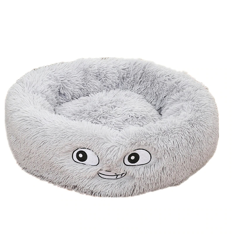Round Dog Bed Washable long plush Dog Kennel Cats House Super Soft Cotton Mat Sofa For Dog Chihuahua Animals Pet Bed For Cat Bed 201225