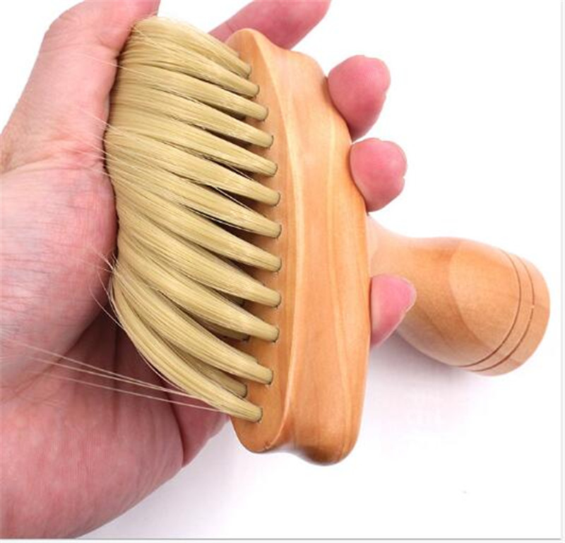 Hot Beauty Neck Face Duster Brush Salon Hair Cleaning Wooden Sweep Brush Hair Cut Hairdressing Hair Cleaner Hairbrush Sweep Comb Tools KD1