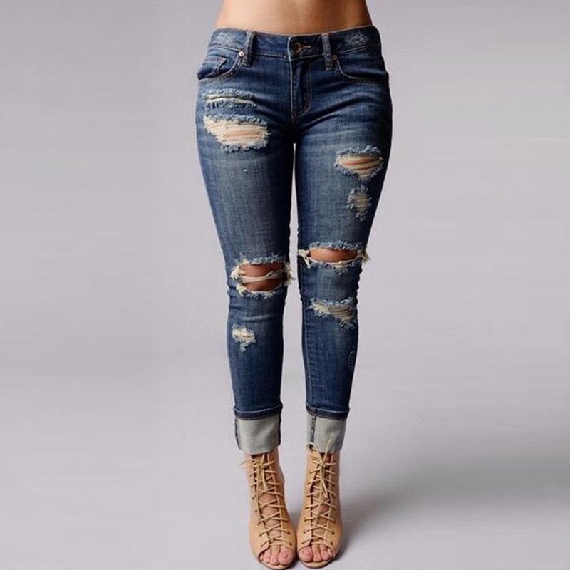 New Womens Destroyed Distressed Slim Pants Boyfriend Hole Trousers New Ripped Jeans Women Denim Pants Holes Pencil, As pic
New Womens Destroyed Distressed Slim Pants Boyfriend Hole Trousers New Ripped Jeans Women Denim Pants Holes Pencil, As pic