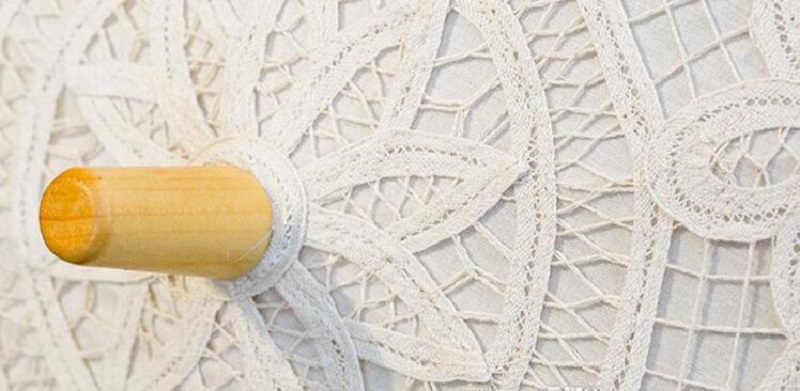 68cm Long handle lace Umbrellas Handmade Art wedding Bridesmaid gifts Embroidery Wedding Umbrella parasol Romantic Bridal photograph