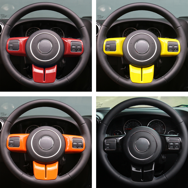 ABS Steering Wheel Buttons Decorative Cover 3pcs For Jeep Wrangler JK 2011-2017 High Quality Auto Interior Accessories