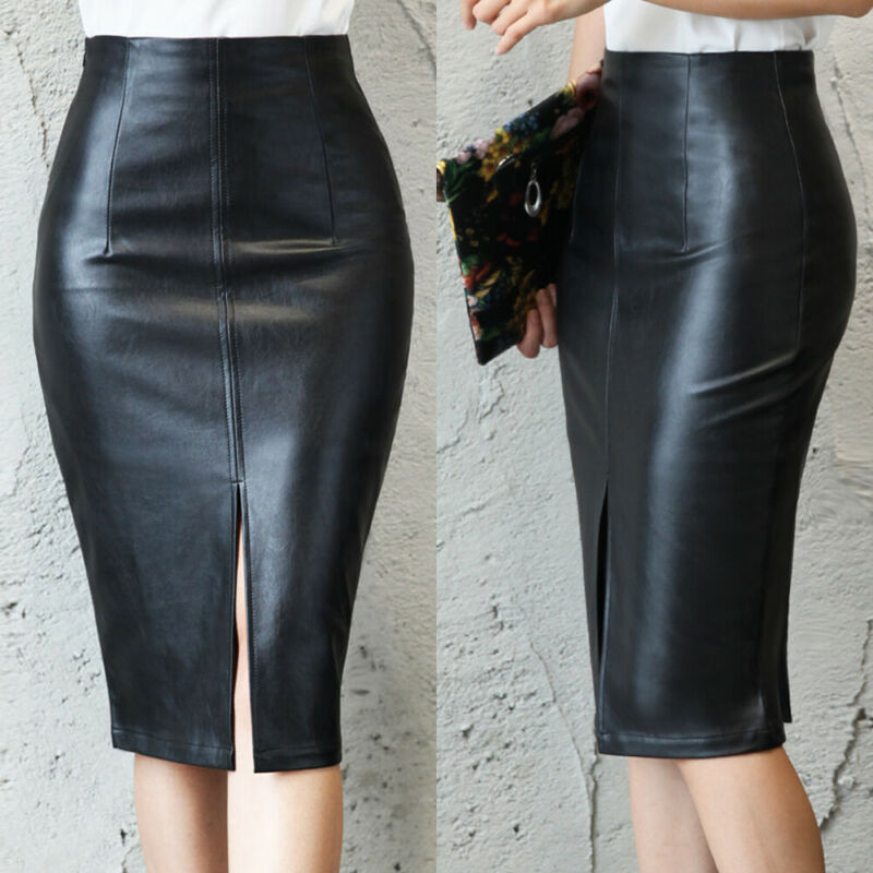 Newly Women High Waist Pencil Skirt Fashion Ladies Bodycon Seamless Stretch Tight Skirts Solid Office Midi Skirts PU Leather, Black
Newly Women High Waist Pencil Skirt Fashion Ladies Bodycon Seamless Stretch Tight Skirts Solid Office Midi Skirts PU Leather, Black
