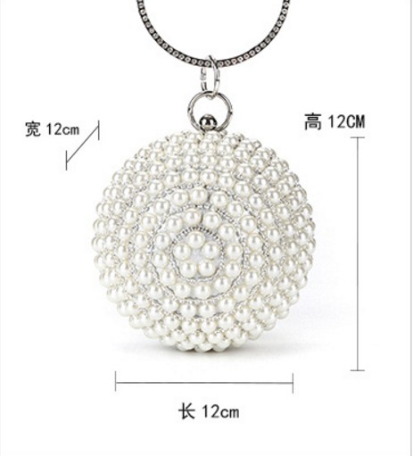 2021 Women Pearl White Handbag Clutch Wedding Bridal Party Prom Purse Evening Bag Bridal Accessories Silver Wraps