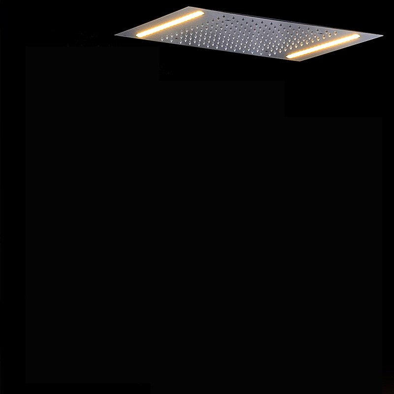 Bathroom LED Shower Head Bathroom Accessories Water Saving Embedded Ceiling Overhead Rain System panel 360x500mm