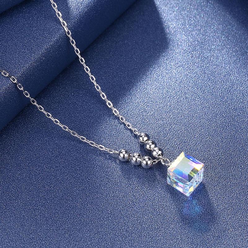 Other LEKANI Blue Cube Crystals From Necklace 925 Sterling Silver Square Shape Pendant Wedding Jewelry
Other LEKANI Blue Cube Crystals From Necklace 925 Sterling Silver Square Shape Pendant Wedding Jewelry