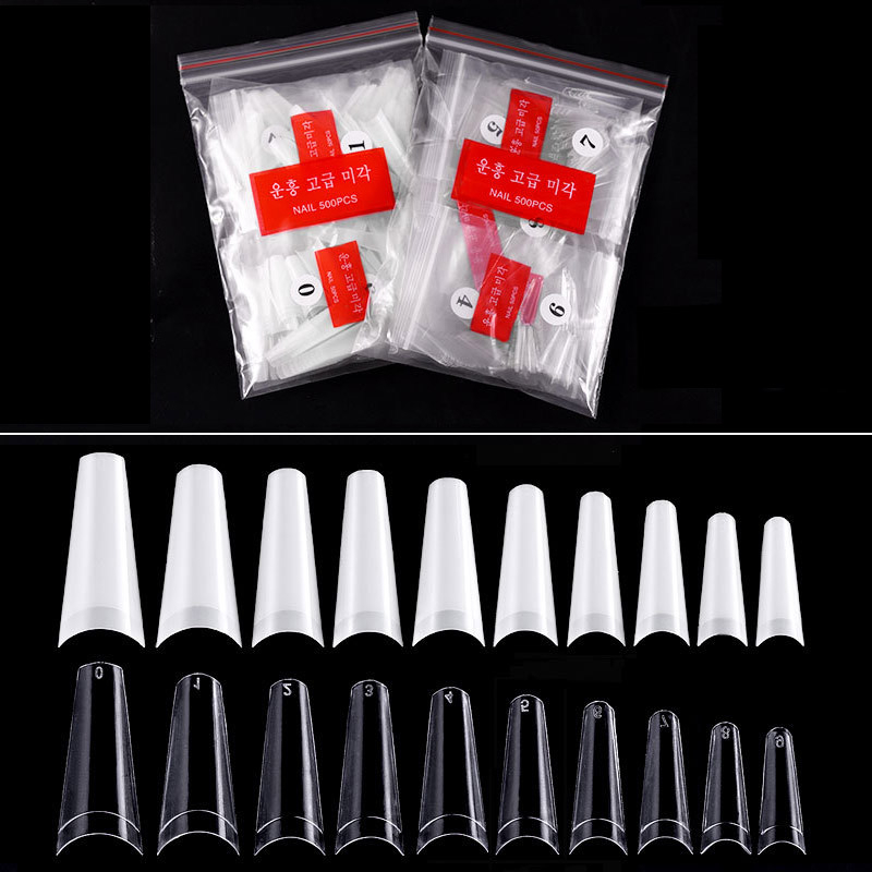 Art Tips Half Cover C Curve False Nails 500 Acrylic Gel Nail Manicure Decor Nail