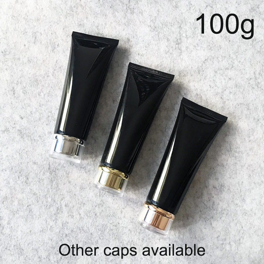 100g Black Plastic Cosmetic Cream Bottle 100ml Facial Cleanser Lotion Tube Hotel Supply Shampoo Packing Bottles
