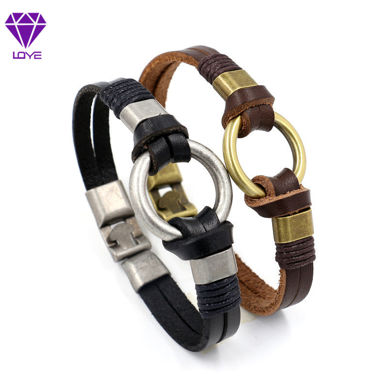 Cuff European And American Fashion Leather Bracelet Retro Alloy Ring Men's Woven Bracelets Personality Versatile Hand Jewelry
Cuff European And American Fashion Leather Bracelet Retro Alloy Ring Men's Woven Bracelets Personality Versatile Hand Jewelry