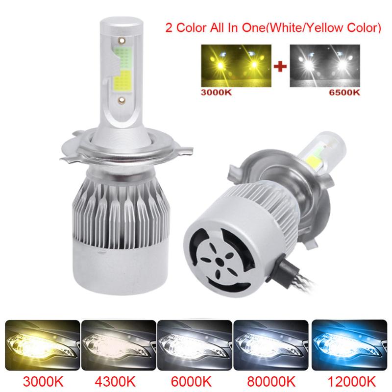 Car 3000K 6000K H7 Dual Color H4 LED Bulb Headlight White Yellow 76W COB LED Headlights Fog Light H1 H3 H11 9005 9006 2Pcs
Car 3000K 6000K H7 Dual Color H4 LED Bulb Headlight White Yellow 76W COB LED Headlights Fog Light H1 H3 H11 9005 9006 2Pcs