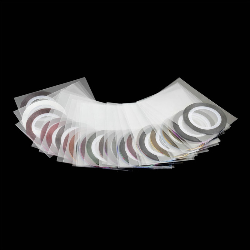 Tamax NA012 10pcs/pack Gold Sliver Nail Decals Round Nair Art Decoration Creative Line Sticker Press On Nails DIY Manicure Accessories