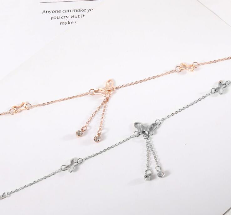 Temperament butterfly single drill tassel anklet female Korean fashion accessories wholesale free shipping