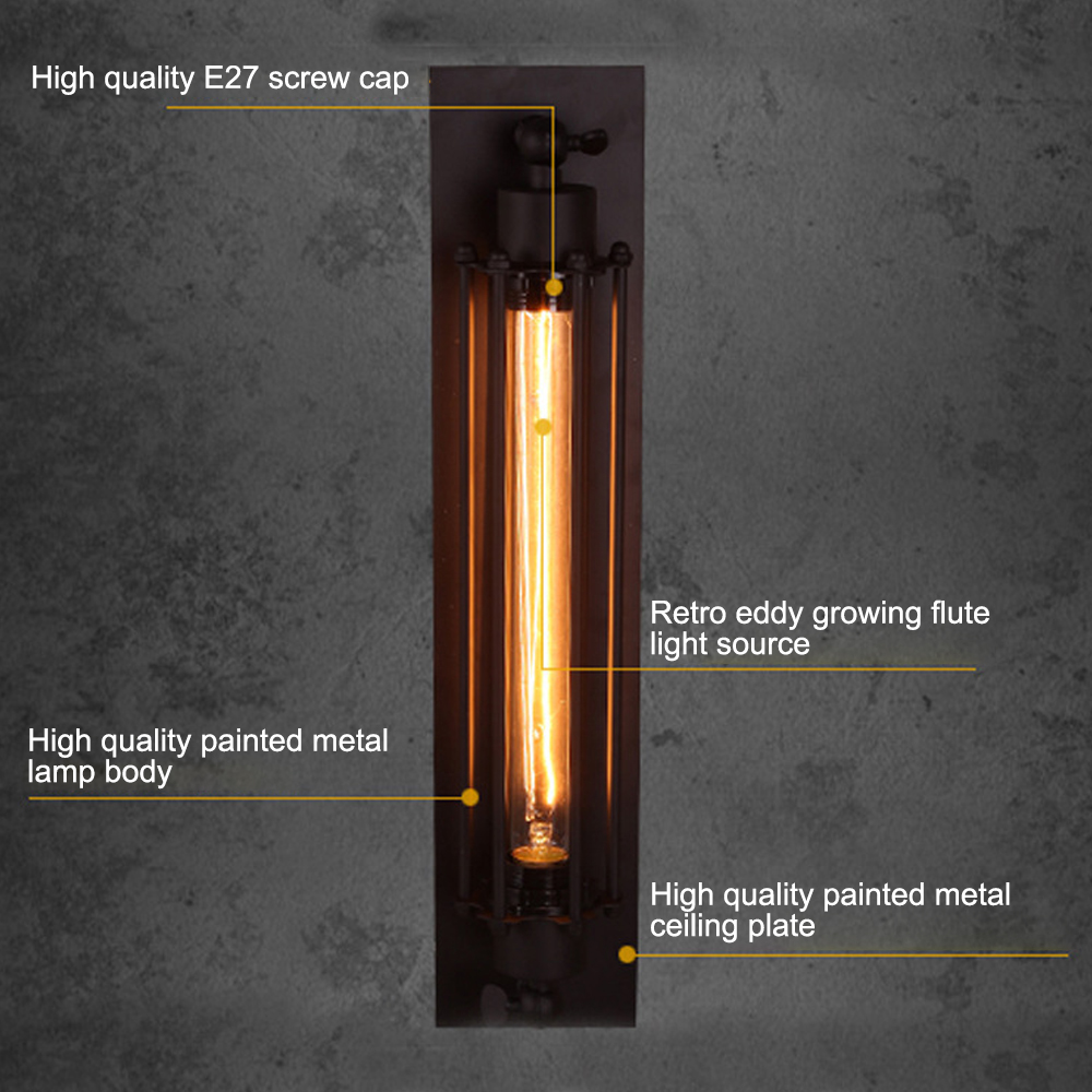 E27 Vintage LED Wall Light Modern Corridor Vintage Retro Industrial Wall Lamp Led W-filament Indoor Light
