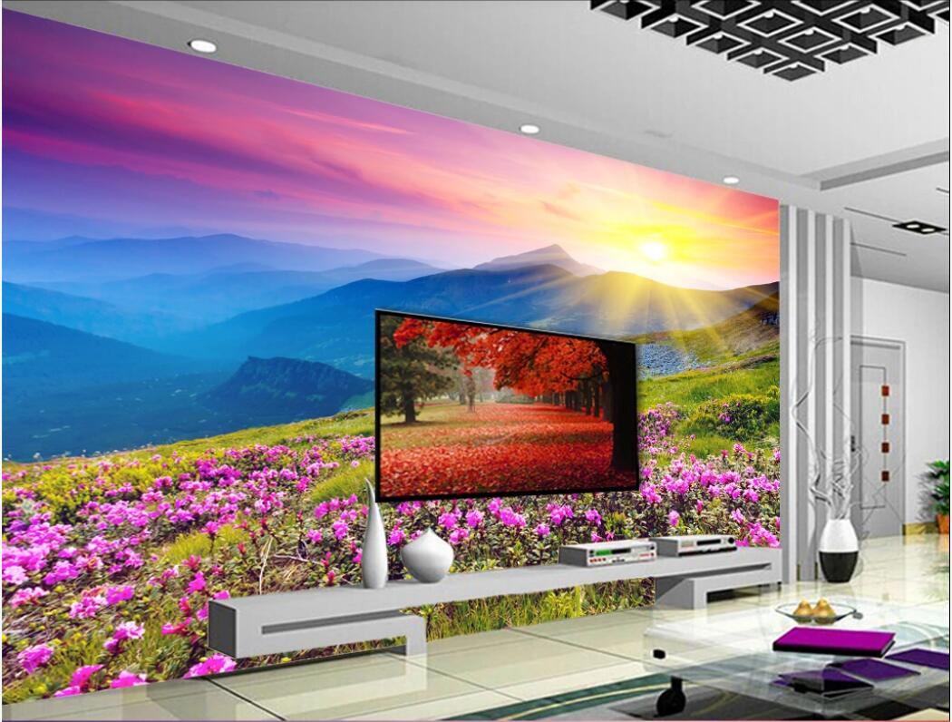 

3d wallpaper custom photo murals Beautiful fantasy scenery flower sea living room TV background wall wallwallpaper for walls 3 d, Non-woven fabric