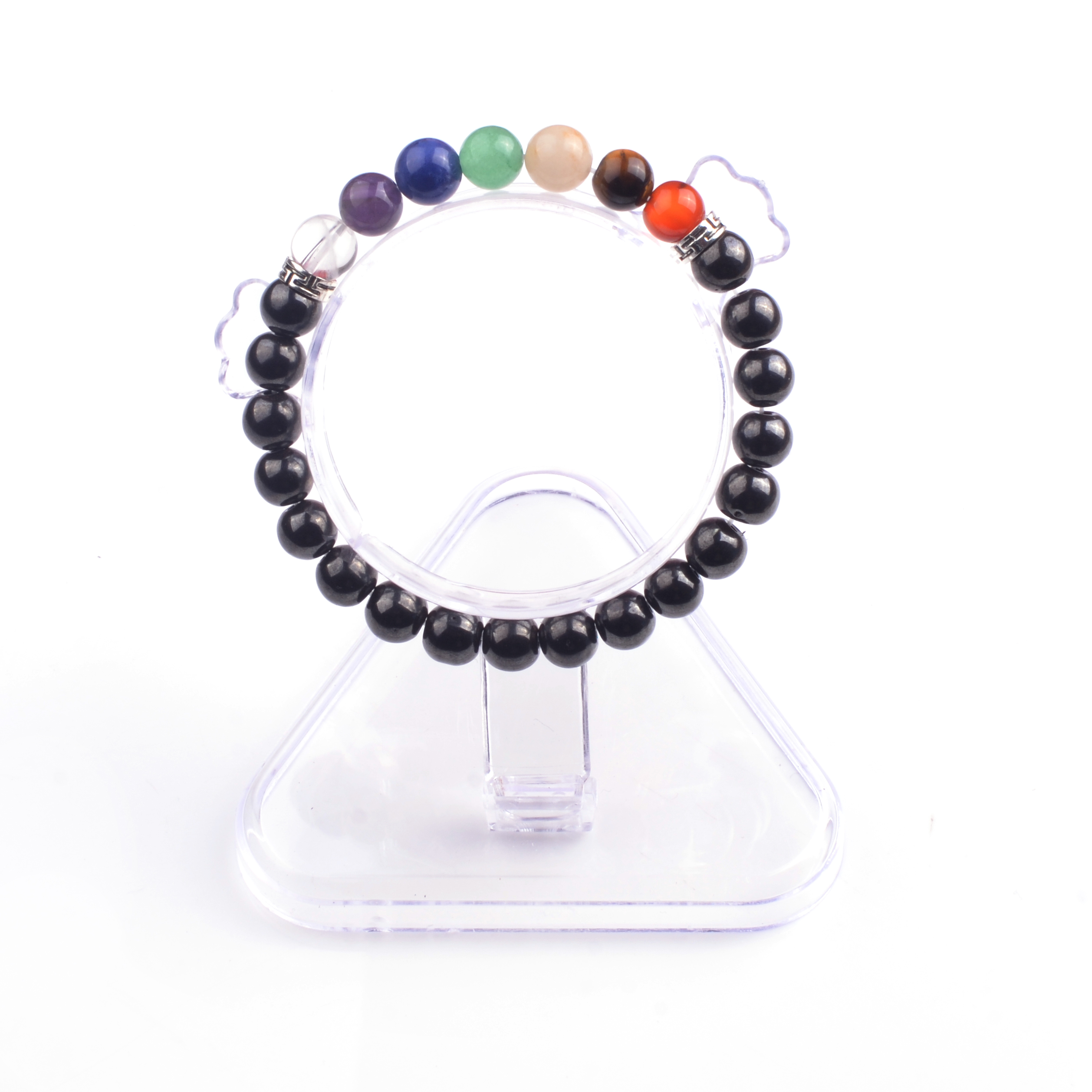 Seven Chakra Bead Bracelets - 8mm Natural Lava Stone Bead Bracelet, Men's Stress Relief Yoga Beads Aromatherapy Essential Oil Disperser Brac