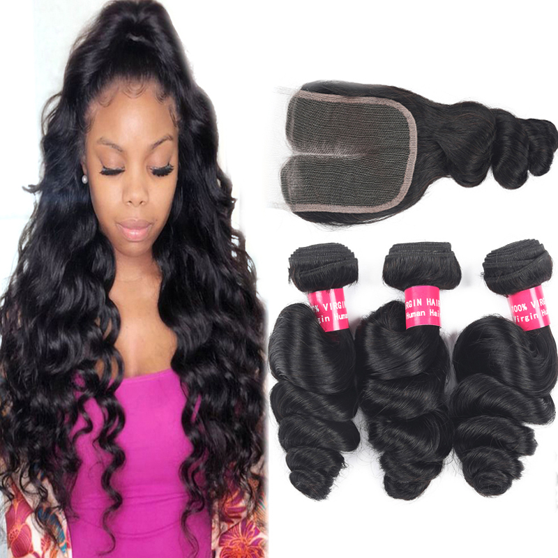 9A Brazilian Loose Wave Virgin Hair Extensions Wholesale 3/4Bundles With 4x4 Lace Closure Curly Deep Wave Human Hair Bundles With Closure, Body wave
9A Brazilian Loose Wave Virgin Hair Extensions Wholesale 3/4Bundles With 4x4 Lace Closure Curly Deep Wave Human Hair Bundles With Closure, Body wave