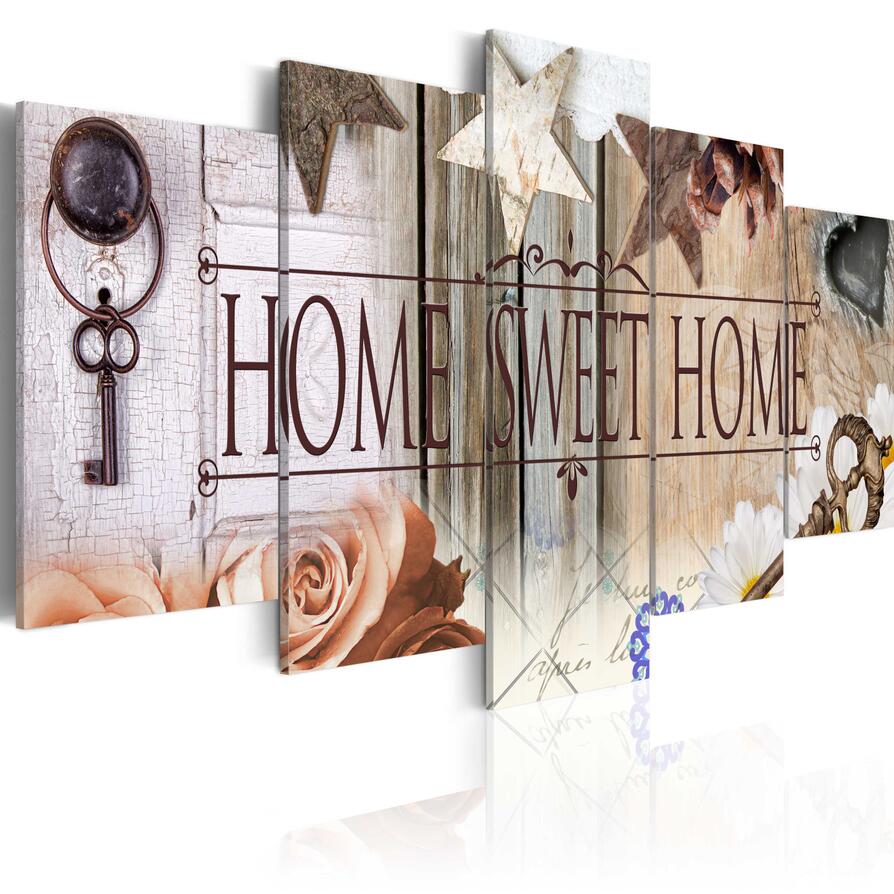 Home Sweet Home Art Unframed Print Canvas Wall Painting Picture Mural Home Christmas Decor ( No Frame )