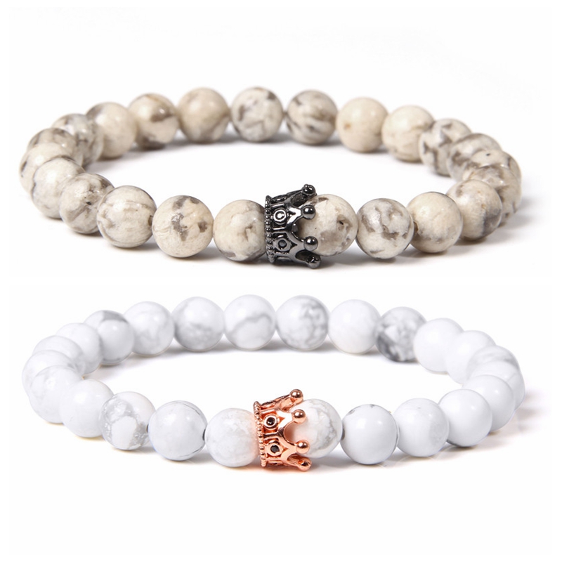 Trendy Bracelet for Men metal Crown Women's Bracelets Natural Stone Beads Wristband Boho Couple Bracelet Gifts Friends jewelry
Trendy Bracelet for Men metal Crown Women's Bracelets Natural Stone Beads Wristband Boho Couple Bracelet Gifts Friends jewelry