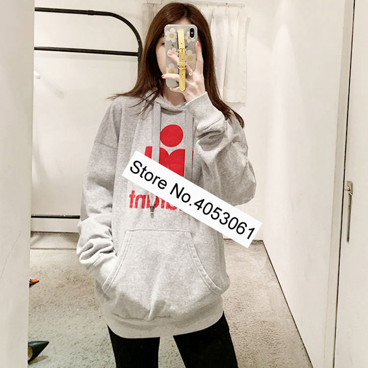 Latest Pink/Grey Letter Flocking Printed Hoodies - 2019ss Women/Ladies Drawstring Sweatshirt Pullover Top LY191115